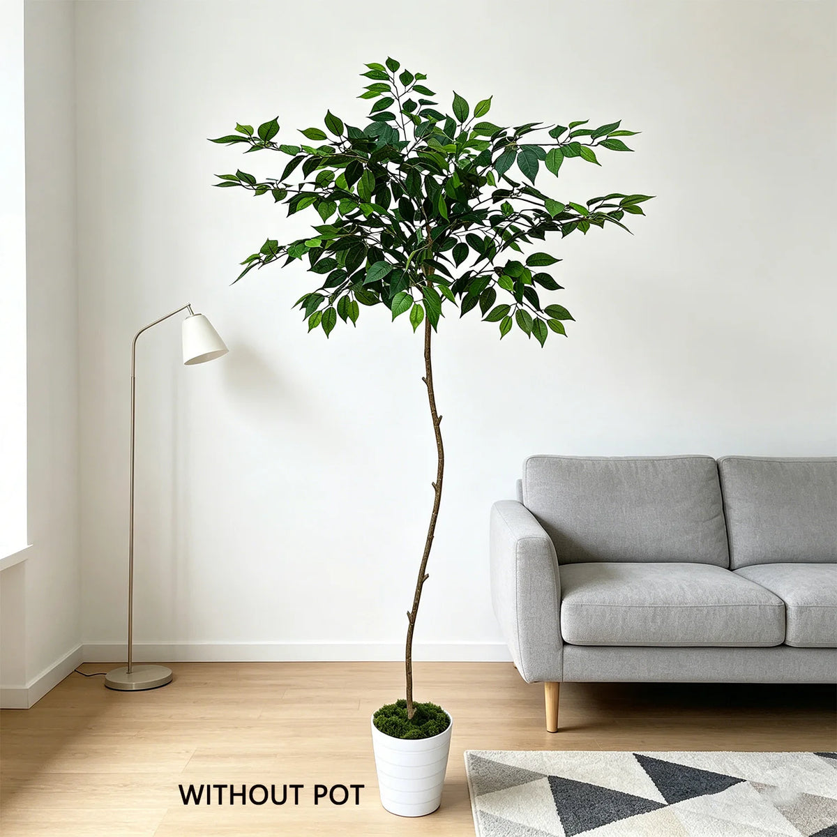 plante artificielle arbuste vert moderne intérieur décoration salon maison ornement gravier pot blanc