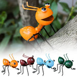 décoration extérieure fourmis métal couleur orange rouge bleu vert cartoon
