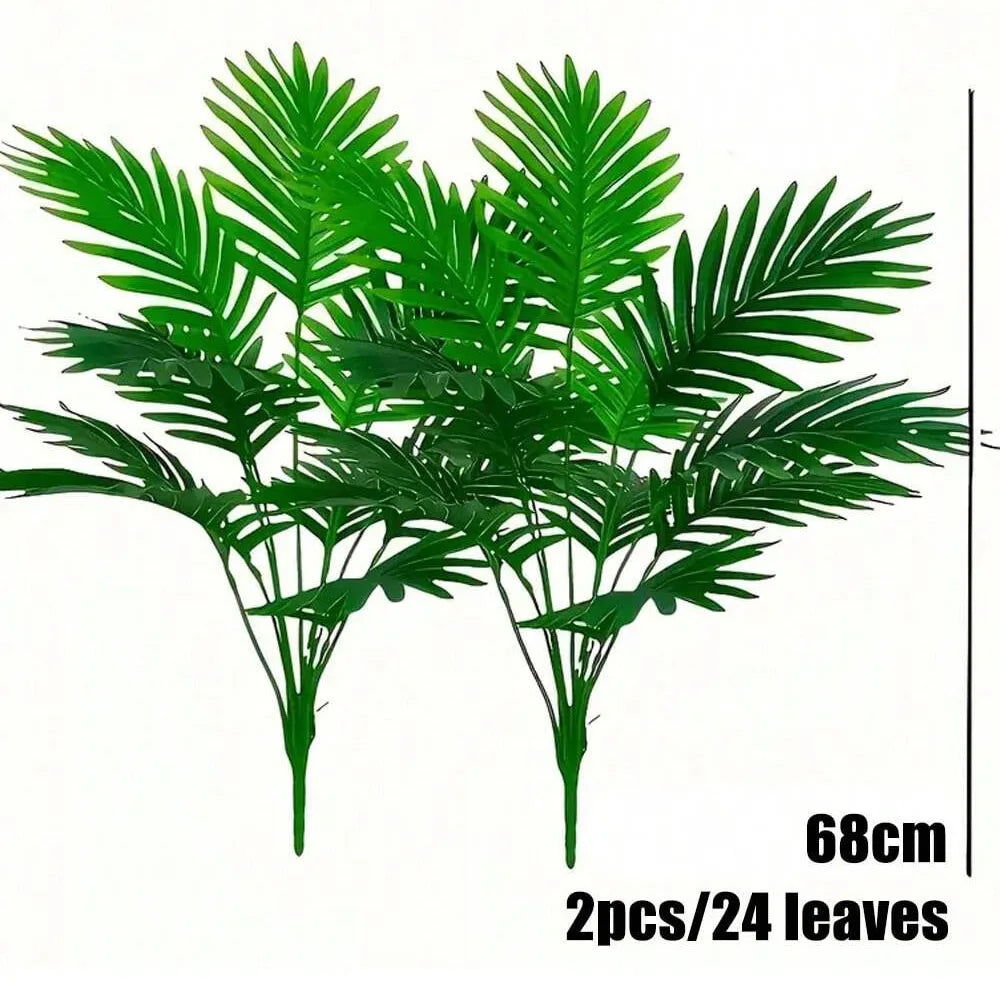 plantes artificielles palmiers feuilles vertes modernes decoration exterieure arbre artificiel pot opaques 68cm 83cm