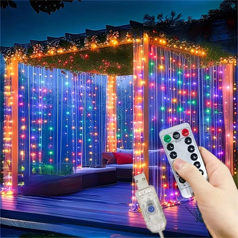 rideau lumineux led multicolore moderne télécommande usb 5v 100led 200led 400led 600led