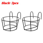 supports fleurs suspendus métal noir blanc moderne double crochet balcon clôture