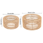suspension lumineuse tissée fibre naturelle rustique boho chic opacité beige câble noir connecteur métallique