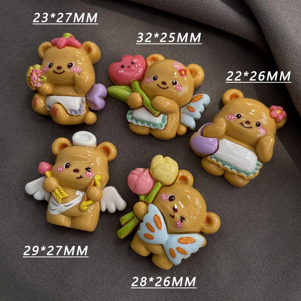 pendants ours mignons coeurs fleurs papillons couleurs vives decoration maison cartoonaopaque
