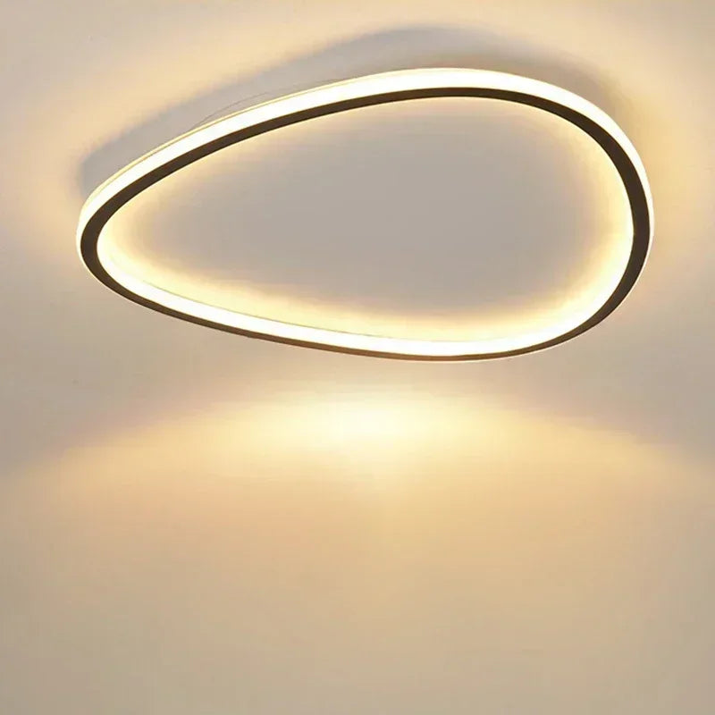 Lampe LED moderne ovale blanc noir 2000 82000 lumens 90 260V