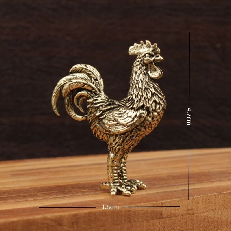 figurines animaux détaillées réaliste sculptures métal doré plumes pelage décoration maison