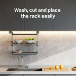 étagère pliable aluminium gris moderne clips rangement cuisine multiple utilisation 400mm 900mm blanc
