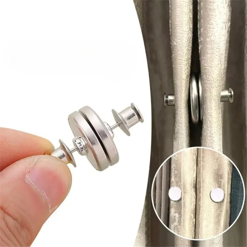 aimants magnétiques argentés modernes boutons rideaux sans clou détachables métal alliage aluminium accessoire