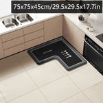 tapis cuisine noir gris points absorbant antidérapant polyester moderne salle bain chambre porte