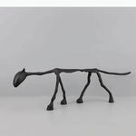 décoration moderne sculpture animaux abstrait brut texturé noir base blanche