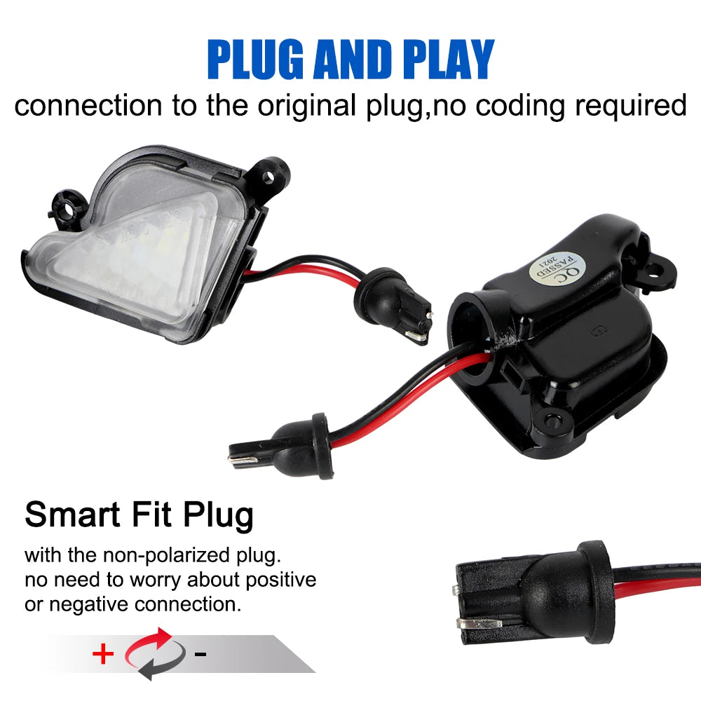 lampe led 18 diodes noire blanche câbles rouge noirs moderne voiture flaque