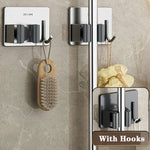 porte balais porte couverts adhésif mur noir gris moderne rangement cuisine salle bain