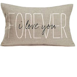 housse coussin décorative moderne lin beige lettres blanches 30x50cm 40x60cm 50x70cm