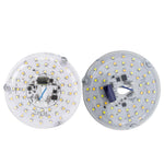 module led circulaire jaune support transparent industriel câbles bleus blancs trois points fixation métalliques