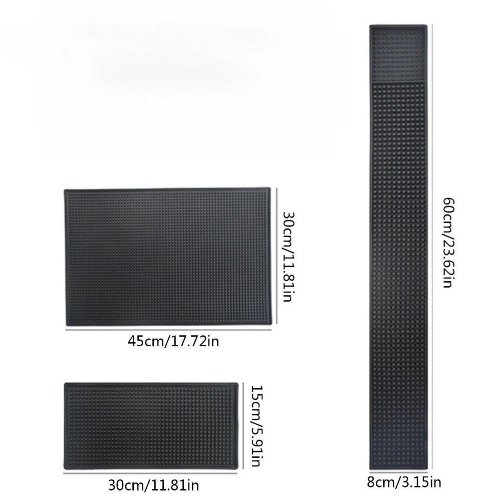 tapis bar caoutchouc silicone noir perforations antidérapant moderne cuisine accessoire résistant chaleur