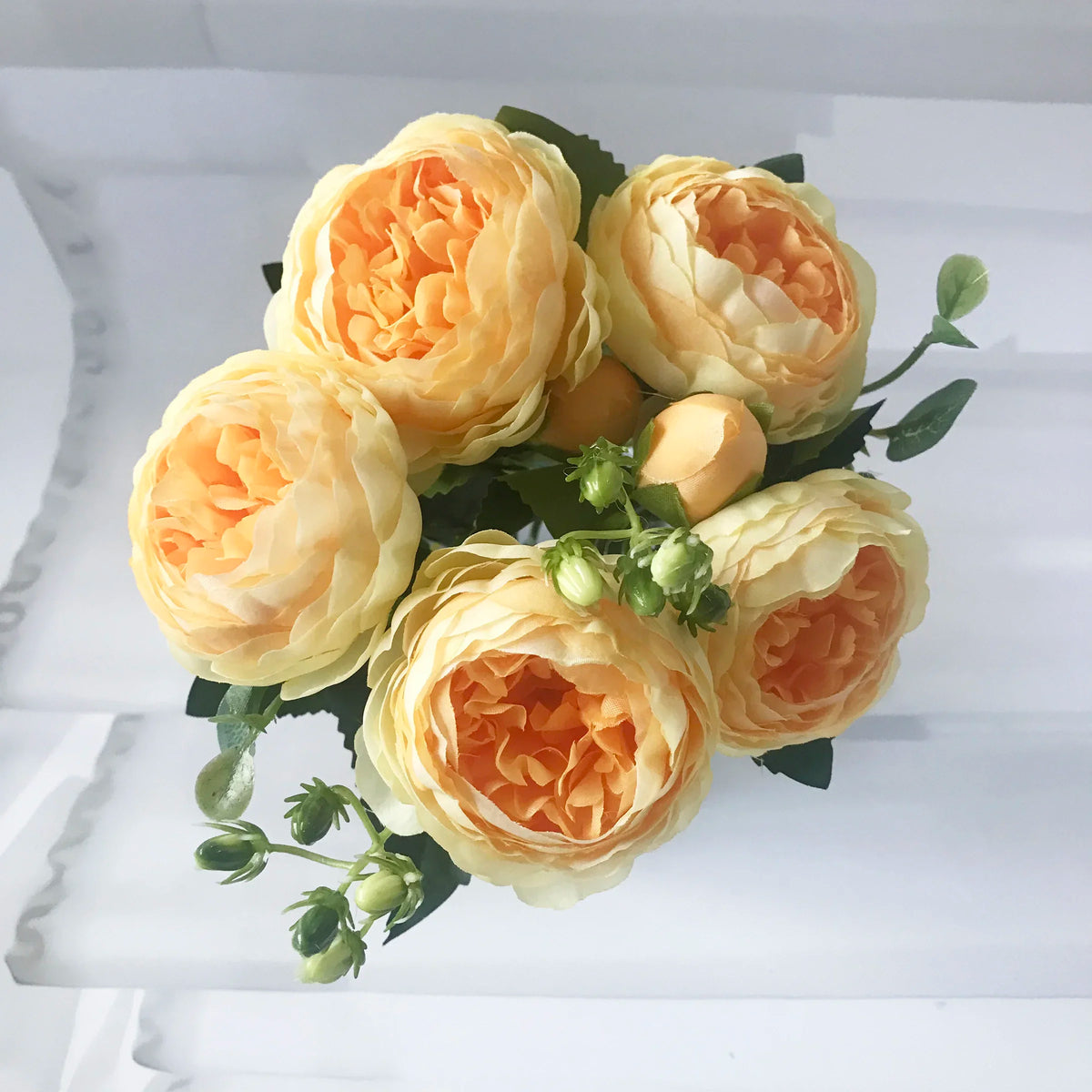 bouquet fleurs artificielles pivoine rose blanches decoration maison mariage anniversaireintérieur