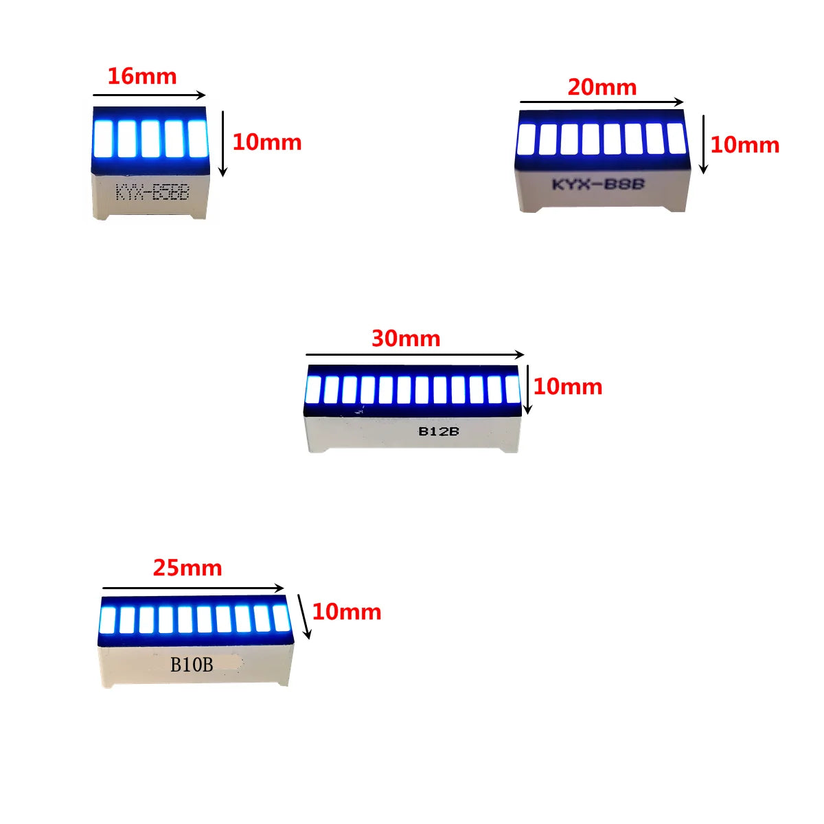 ruban led numérique 10 12 segments rouge vert bleu jaune blanc moderne ligne led