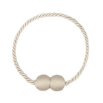 anneaux rideau corde torsadée boules texturées gris beige doré moderne élégant adhésif decor polyeste