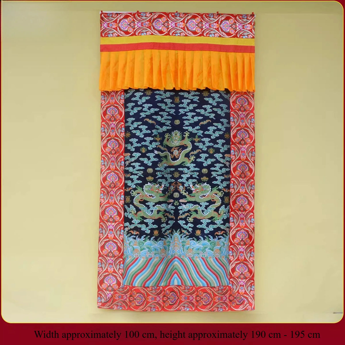 rideau porte ornements traditionnels motifs floraux artisanal couleur rouge bleu orange ethnique decoration maison