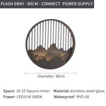 applique murale led noir doré contemporaine ip65 acier inoxydable minimaliste montagnes stylisees