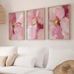 toile d'art abstraite fleurs rose moderne chambre salon decoration maison 30x40cm 50x70cm