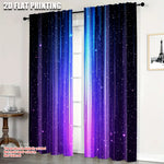 rideau moderne polyester bleu violet étoiles opaques pièces occlusion chambre salon
