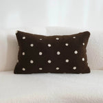 taies d'oreiller modernes beige brodées points blancs coton polyester 45x45cm