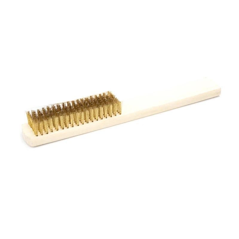 brosse nettoyer surface métallique éliminer scories saleté rouille fil acier poignée bois