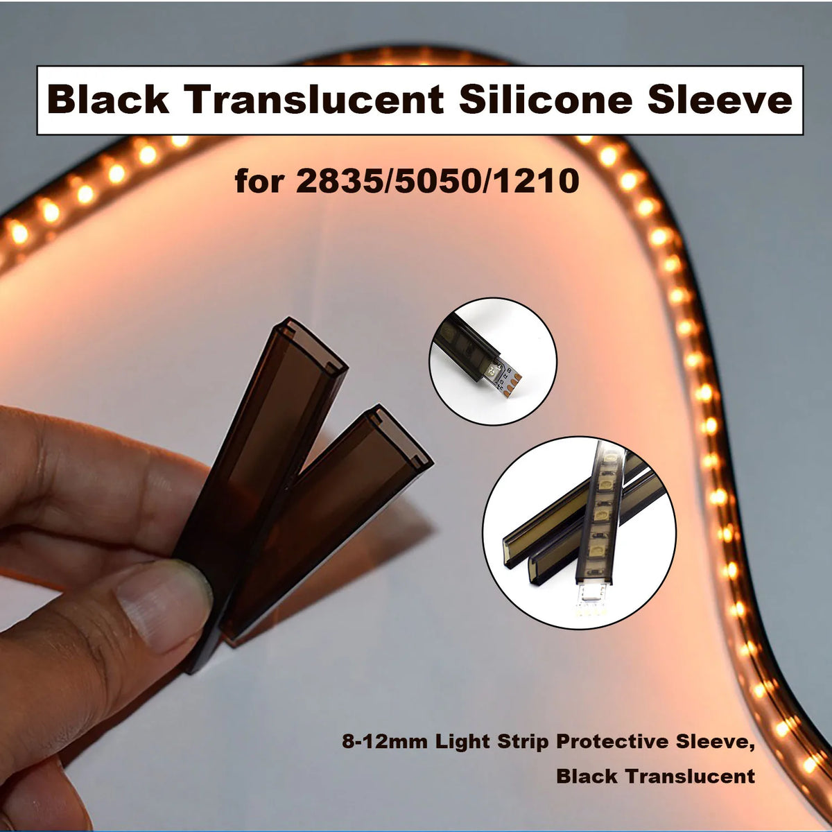 tube silicone noir translucide protecteur ruban led néon flexible étanche éclairage intérieur