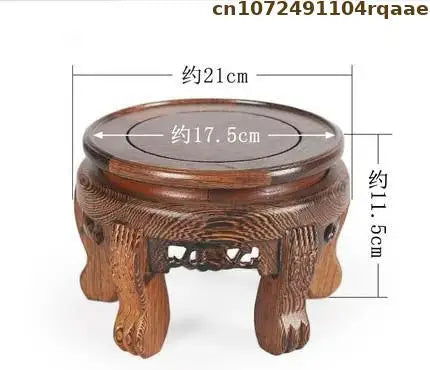 support plantes bois naturel gravures artisanal pot fleurs marron foncé display