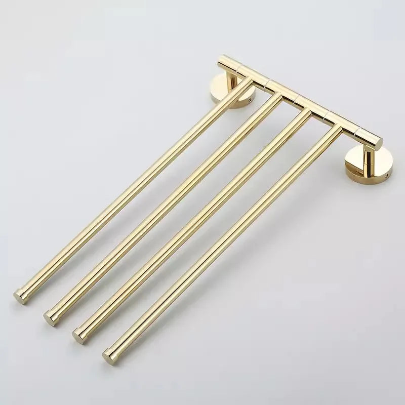 porte serviettes mural or quatre barres moderne serviettes bain multicolore fixations murales minimalistes