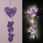 guirlande lumineuse coeurs étoiles feuilles blanche rose rouge décorative artisanale chambre anniversaire