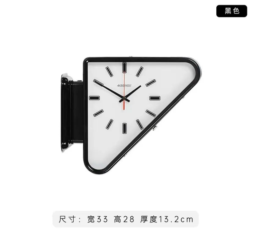 horloge murale vintage rétro argentée rouge noire fleurs métal perforé