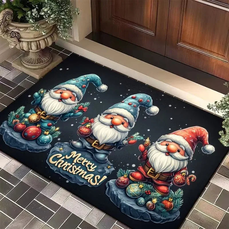 tapis sol bébé moderne noël lutins flocons motifs absorbants résistants