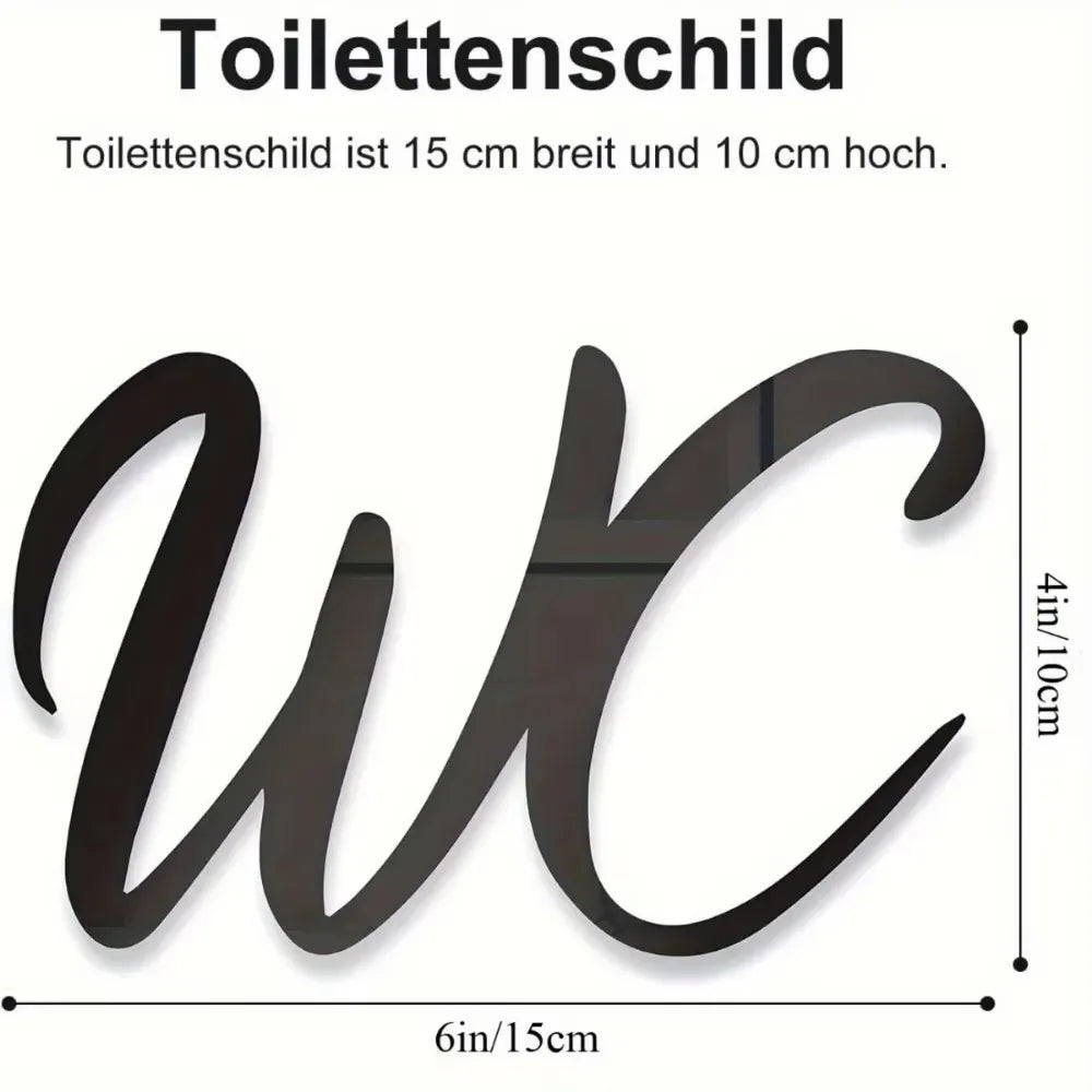 panneau wc adhésif lettres stylisées moderne opacité noir calligraphique set autocollants toilettes