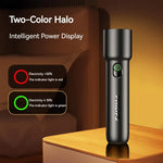 lampe torche noire moderne rechargeable led compact 125mm 70g abs matériaux