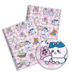 protège carte kawaii animaux motifs géométriques opaques couleurs vives bleu jaune rose violet turquoise
