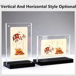 cadre photo acrylique transparent clips moderne support panneau publicitaire base vertical horizontal