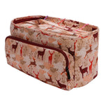 Sac couture rose imprimé floral poignées aiguilles crochets outils rangement 40cm 21cm 22cm