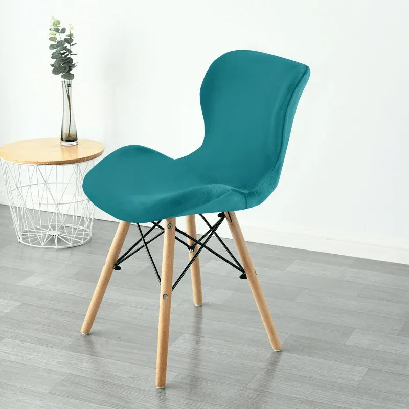 housse chaise velours beige clair siège salle manger moderne élastique