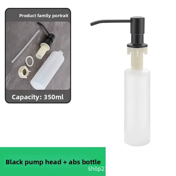 distributeur savon liquide acier inoxydable finition brossée blanc noir texture granulée moderne minimaliste fixation