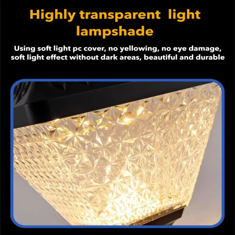 lampe solaire led ip65 étanche rgb automatisée moderne transparente motifs géométriques fixée