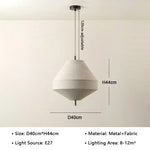 Suspension lumineuse moderne tissu toile lin beige gris clair minimaliste salon restaurant chambre