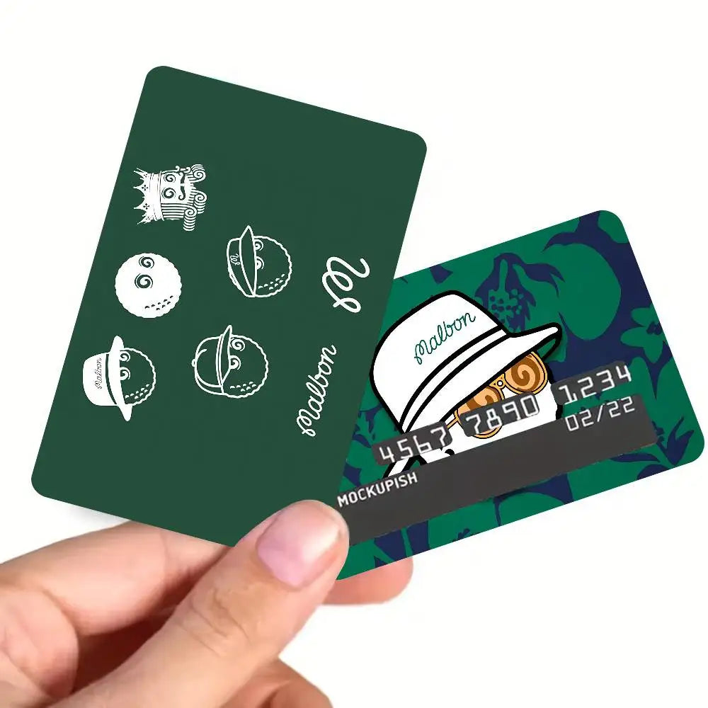 autocollant carte crédit protection personnalisable moderne imprimé floral vert bleu