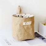 sac rangement toile jute étoiles rayures boho chic pliable reversible anneaux métalliques rustique