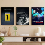 affiche moderne jamiroquai noir jaune blanche silhouette personnage minimaliste papier opaque chambre bar