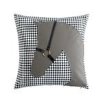 taies d'oreiller houndstooth gris noir contemporain brodé respectueux environnement 45x45cm decoration chambre coucher