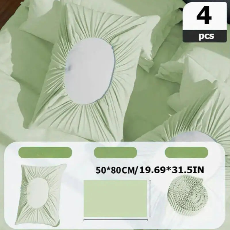couvre lits bleu plissé doux moderne adhésifs pack pièces tissu polyester coton usage unique
