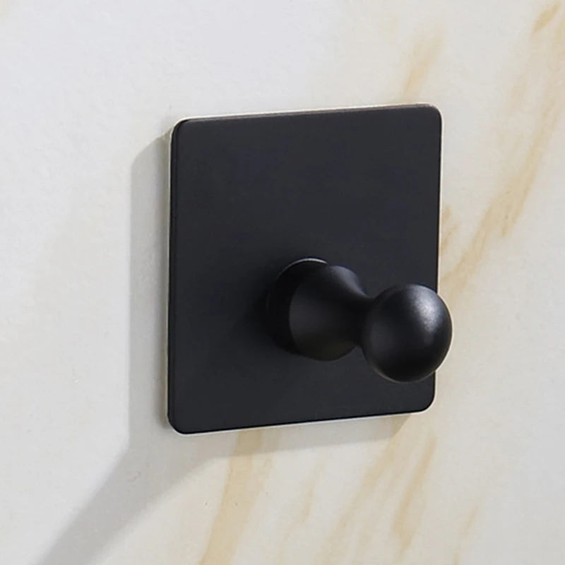porte serviettes moderne adhésif acier inoxydable noir fixe salle bains bain cuisine