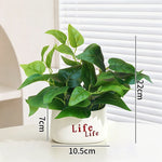 plantes artificielles vertes moderne pots blancs décoration intérieure feuilles variées minimaliste