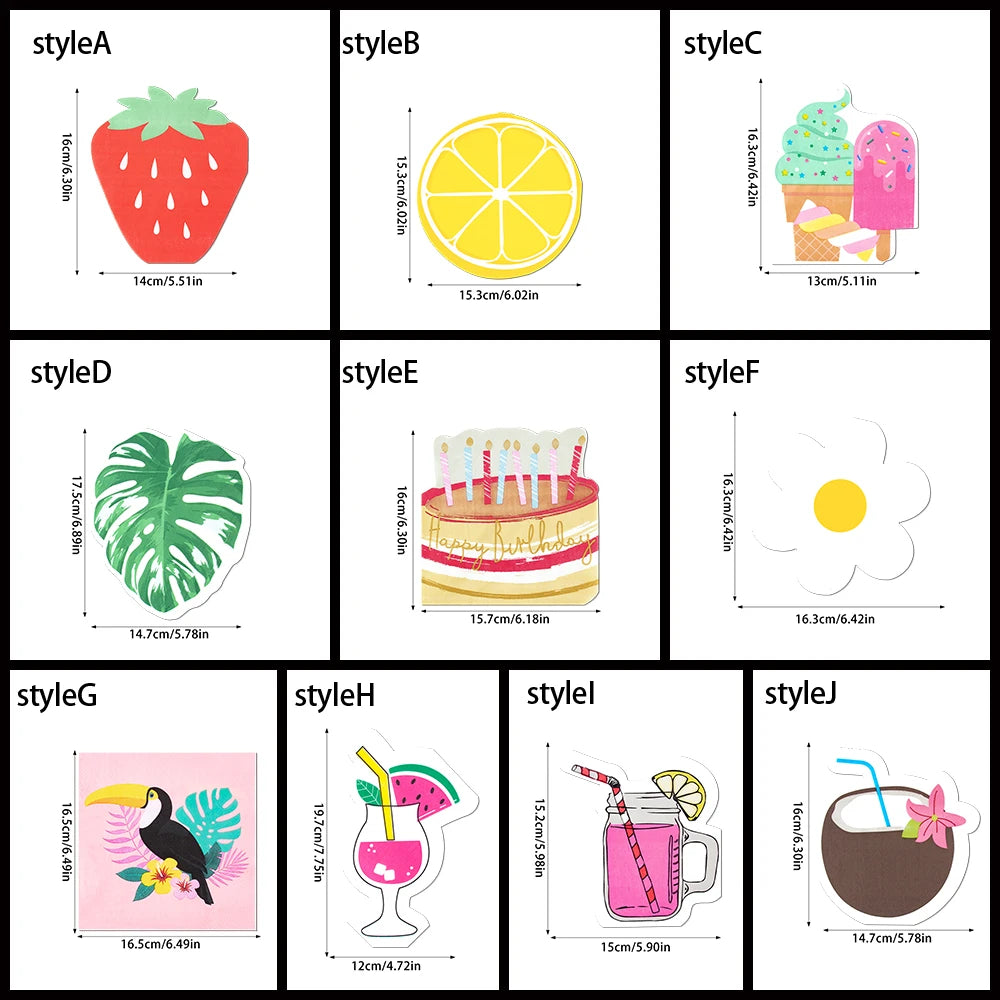 autocollants fruits graphiques opaques adhésifs pomme citron fraise pastèque gâteau fleur multicolore pack étiquettes